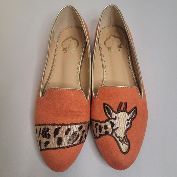 C Wonder Orange Giraffe Ballet Flats Size 7.5 - Picture 3 of 10